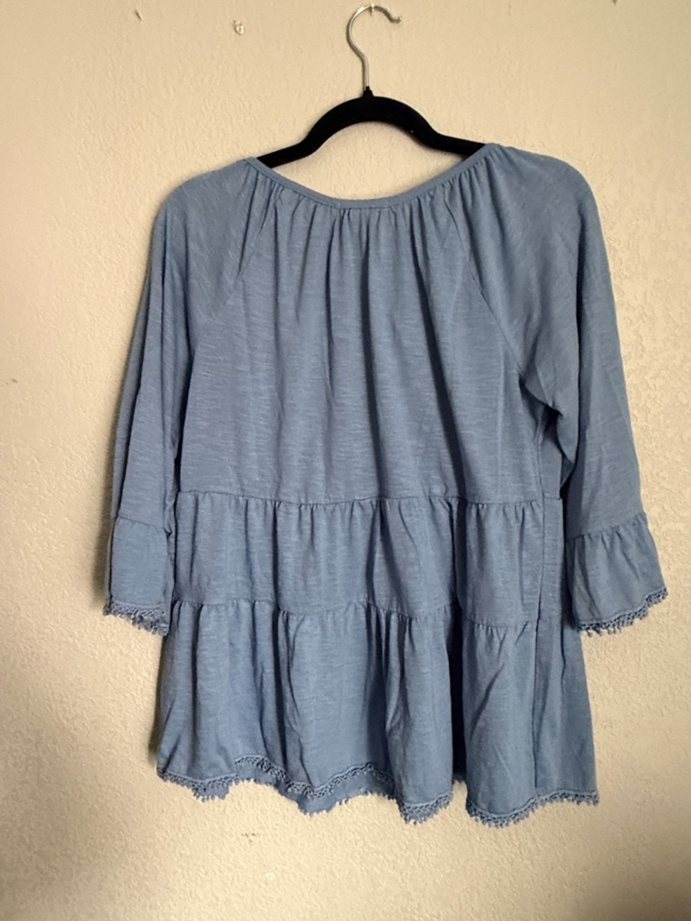ISELA Beaded Baby Blue Top - Picture 4 of 6